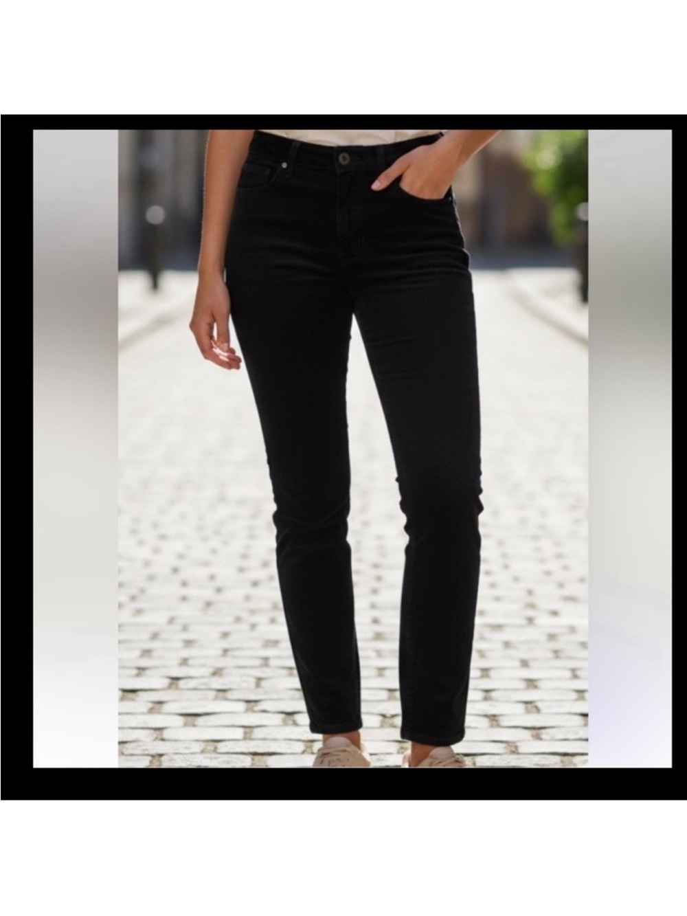LOFT Black Velvet Straight-Leg Women's Jeans